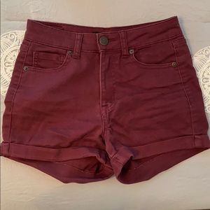 Aeropostale Maroon High-Waisted Shorts